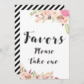 Boho Favoriten nehmen Sie bitte ein Zeichen 12x18" Einladung (Vorne/Hinten)