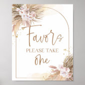Boho favors Pampas Grass Modernes Tafelzeichen Poster (Vorne)