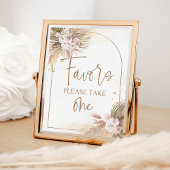Boho favors Pampas Grass Modernes Tafelzeichen Poster