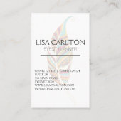 Boho Feather Abstrakt Visitenkarte (Rückseite)