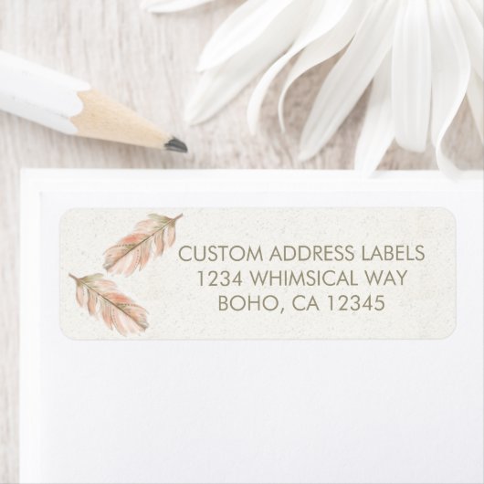 Boho Feather Address Labels (Insitu)