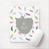 Boho Feather Apple Teacher Mousepad (Mit Mouse)