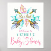 Boho Feather Arrow Baby Duschvorrichtung Schild Po (Vorne)
