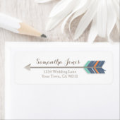 Boho Feather Arrow Navy Orange Aquamarin Address L (Insitu)