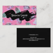 Boho Feather Art Pattern Visitenkarte (Vorne/Hinten)