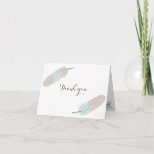 Boho Feather Baby Dusche Danke Blue Gray