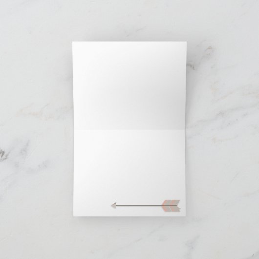 Boho Feather Baby Dusche Danke Pink & Gray (Innenseite)