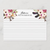 Boho Feather Beautiful Floral Advisor Cards Hinweiskarte (Vorderseite)
