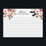 Boho Feather Beautiful Floral Advisor Cards Hinweiskarte<br><div class="desc">Boho Feather Beautiful Floral Advisor Cards</div>
