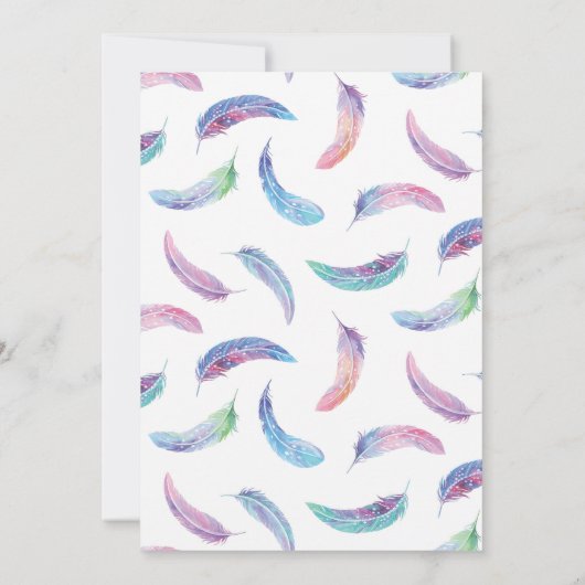 Boho Feather Birthday Einladung (Rückseite)