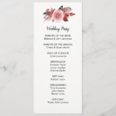 Boho Feather Burgund Rose Hochzeitsprogramme Programm (Rückseite)