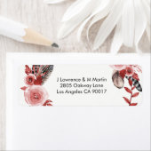 Boho Feather Burgundy Rose Kreath-Adresse (Insitu)