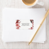 Boho Feather Burgundy Rose Kreath-Adresse Adressaufkleber (Insitu)