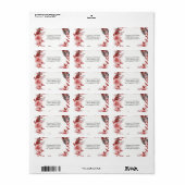 Boho Feather Burgundy Rose Kreath-Adresse Adressaufkleber (Vorne)