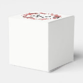 Boho Feather Burgundy Rose Wreath Monogram Geschenkschachtel (Rückseite)