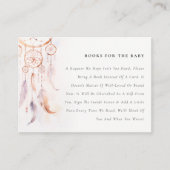 Boho Feather Dreamcatcher Bücher für Babydusche Begleitkarte (Vorderseite)