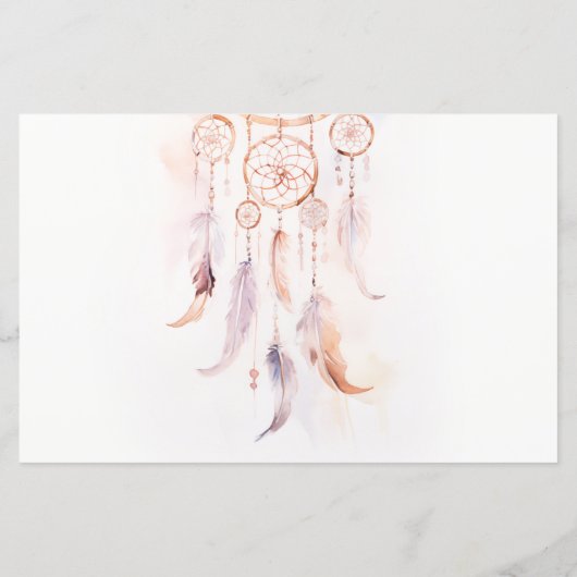 Boho Feather Dreamcatcher Wedding RSVP QR Code (Rückseite)