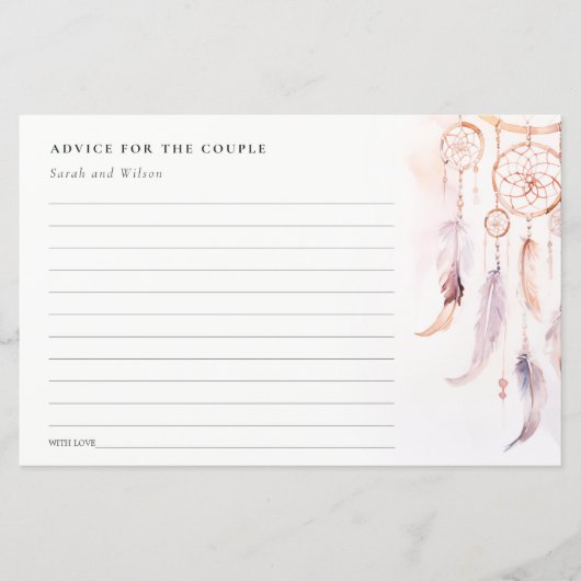 Boho Feather Dreamcatcher Wedding RSVP QR Code (Vorderseite)