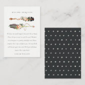 Boho Feather Floral Arrow Recipe Request Bride Begleitkarte (Vorne/Hinten)