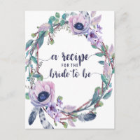 Boho Feather & Floral Brautparty Rezept Card