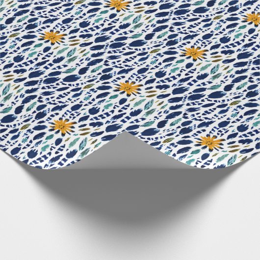 Boho Feather & Floral Pattern Geschenkpapier (Ecke)