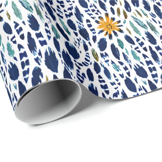 Boho Feather & Floral Pattern Geschenkpapier (Rolleneckpunkt)