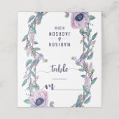 Boho Feather & Floral Tischnummer Platzkarte (Außenseite Aufgefaltet)