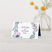 Boho Feather & Floral Tischnummer Platzkarte (Rückseite)