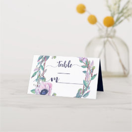 Boho Feather & Floral Tischnummer Platzkarte