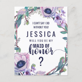 Boho Feather & Floral werden Sie meine Trauzeugin  Einladung