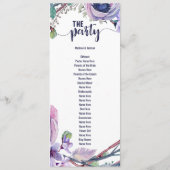 Boho Feather & Floral Wreath Wedding Program Programm (Rückseite)