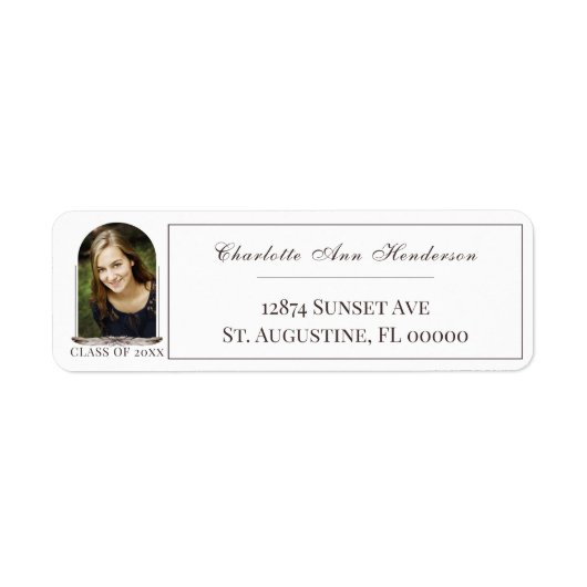 Boho Feather Frame Foto Abschluss-Adresse (Vorne)