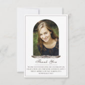 Boho Feather Frame Foto Abschluss Vielen Dank Dankeskarte (Vorderseite)