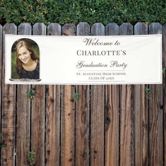 Boho Feather Frame Foto Abschluss Willkommen Banner