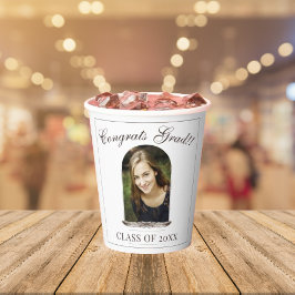 Boho Feather Frame Foto Graduation Party Pappbecher