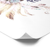 Boho Feather Headdress Wall Art Poster (Ecke)