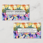 Boho Feather | Palm Geometric Visitenkarte (Vorne/Hinten)