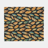 Boho Feather Pattern Fleecedecke (Vorderseite (Horizontal))