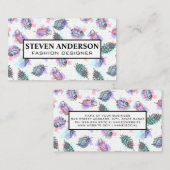 Boho Feather Pattern Hintergrund Visitenkarte (Vorne/Hinten)