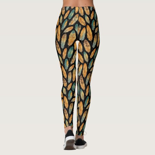 Boho Feather Pattern Leggings (Rückseite)