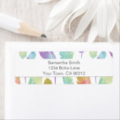 Boho Feather Pattern Regenbogen Watercolor Zurück (Insitu)