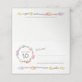 Boho feather perads Hochzeitsgast Platzkarten (Außenseite Aufgefaltet)