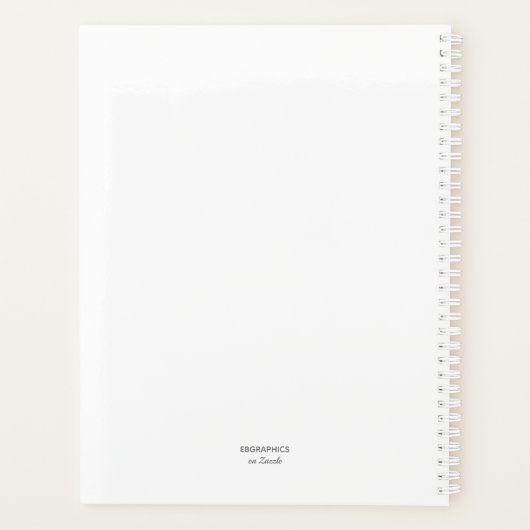 Boho Feather Personalisiert Day Planner Agenda Planer (Rückseite)