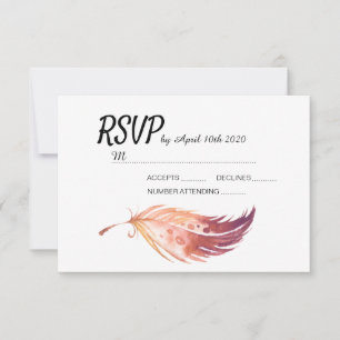 Boho Feather RSVP-Karten RSVP Karte