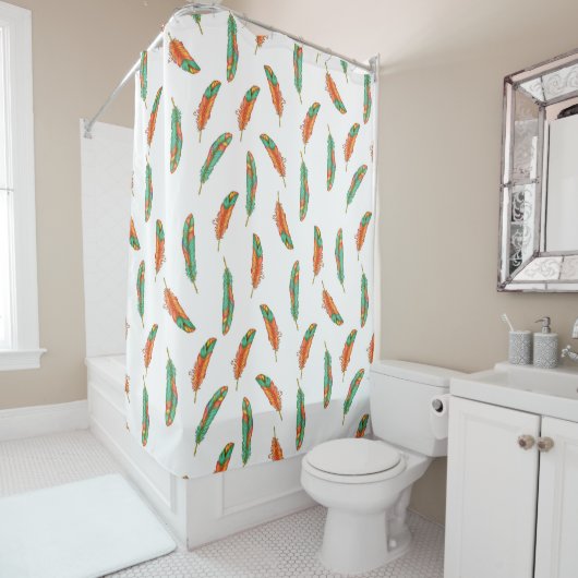 Boho Feather Shower Curtain Duschvorhang (Beispiel)