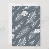 Boho Feather und Pfeile Hochzeit Einladung (Rückseite)