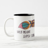 Boho Feather Wild Heart Sinti und Roma Soul Tasse (Links)