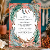 Boho Feather Wreath mit Dreamcatcher Wedding Einladung