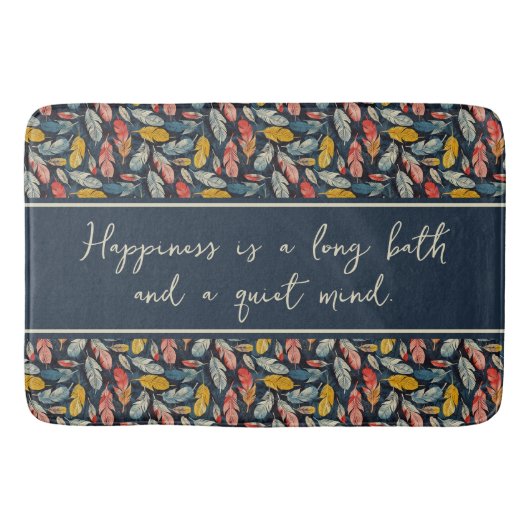 Boho Feathered Quiet Mind Badematte (Vorderseite)