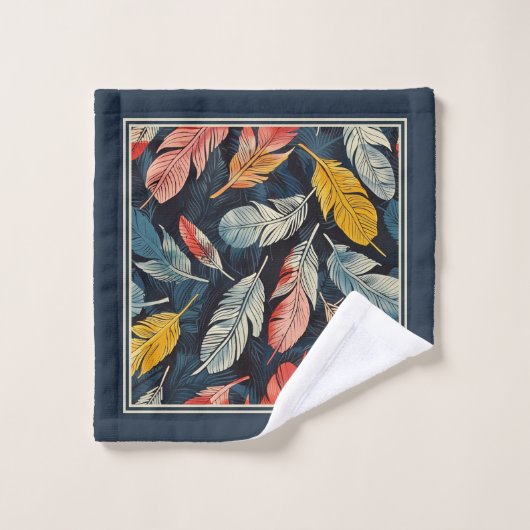 Boho Feathered Quiet Mind Badhandtuch Set (Waschlappen)